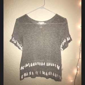 Stylish frilly grey t-shirt